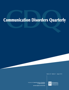 cover of communication disorders quarterly journal
